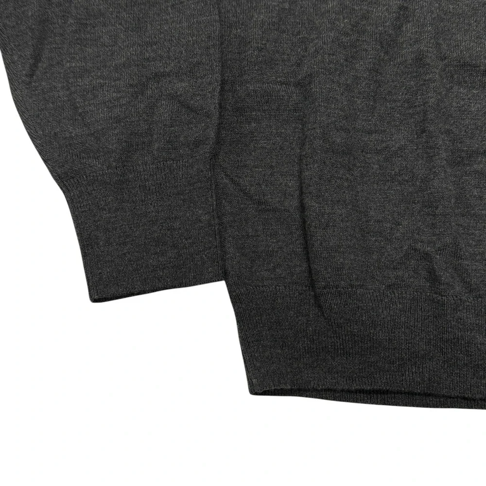 Banana Republic Extra Fine Merino Wool Crew Neck Sweater Charcoal Gray XL NWT